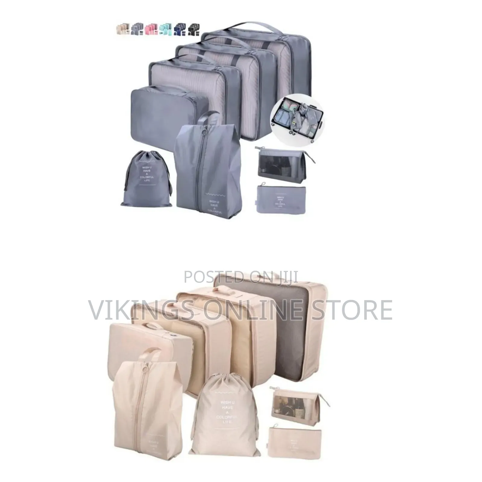8 PCS Set Double Zippered Packing Cubes Clothes for Travel Organizer