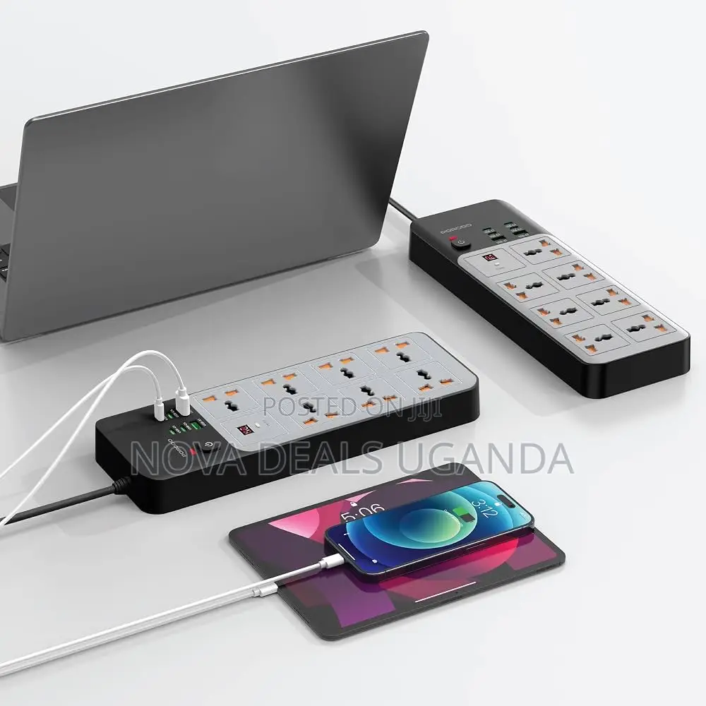 Porodo 3000W Universal Power Strip With 7×AC 24H Timer 3M UK-Plug Cord