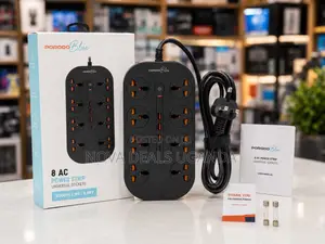 Porodo Blue 8 AC Universal Power Strip, USB-C Output, 3m Cable, 3000W