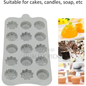 Candle Molds 15 Grid Beautiful Flower Shape Silicone Cake Mold