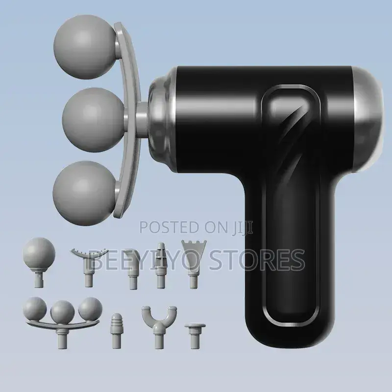Tissue Massage Gun With Multiple Interchangeable Attachments.