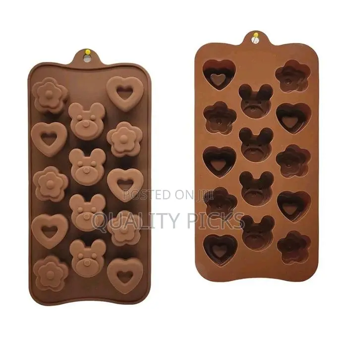 14 Cavity Holes, Non-Stick DIY Candy Flower Heart Bear
