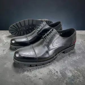 Franco Banetti Original Black Leather Cap Toe Derby Dress Shoes