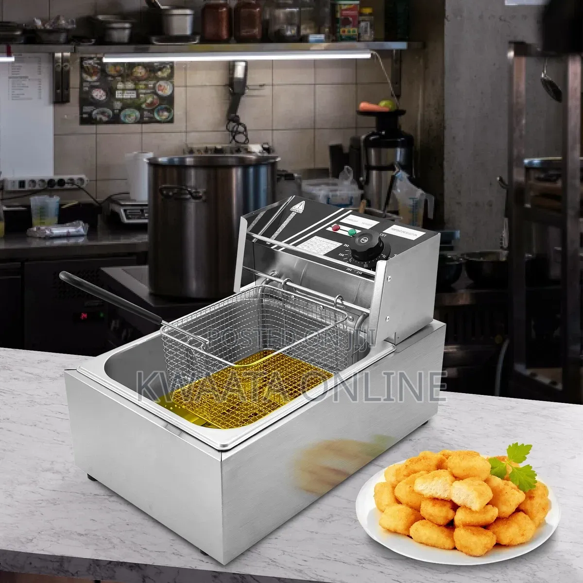 Hoffmans 6L Electric Deep Fryer Commercial With Basket Lid, 2000w