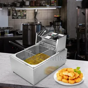 Hoffmans 6L Electric Deep Fryer Commercial With Basket Lid, 2000w