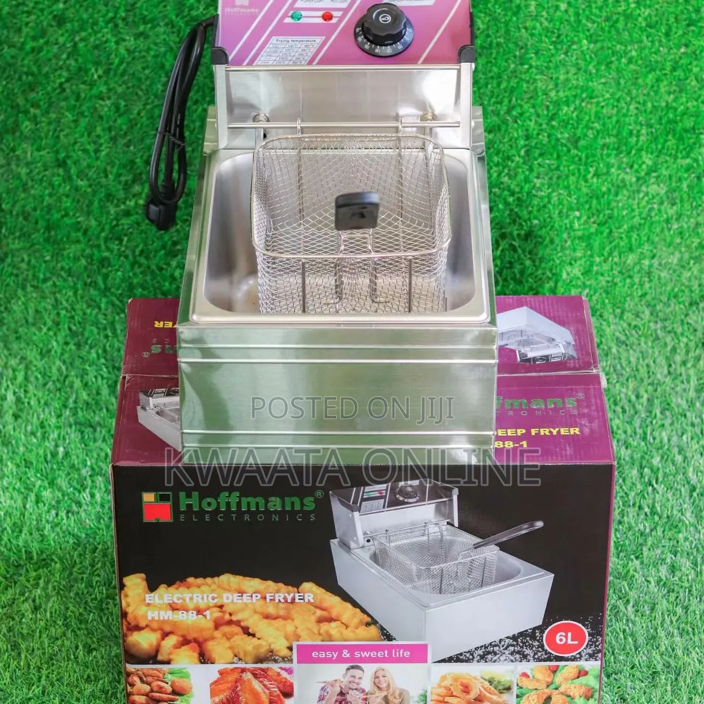 Hoffmans 6L Electric Deep Fryer Commercial With Basket Lid, 2000w