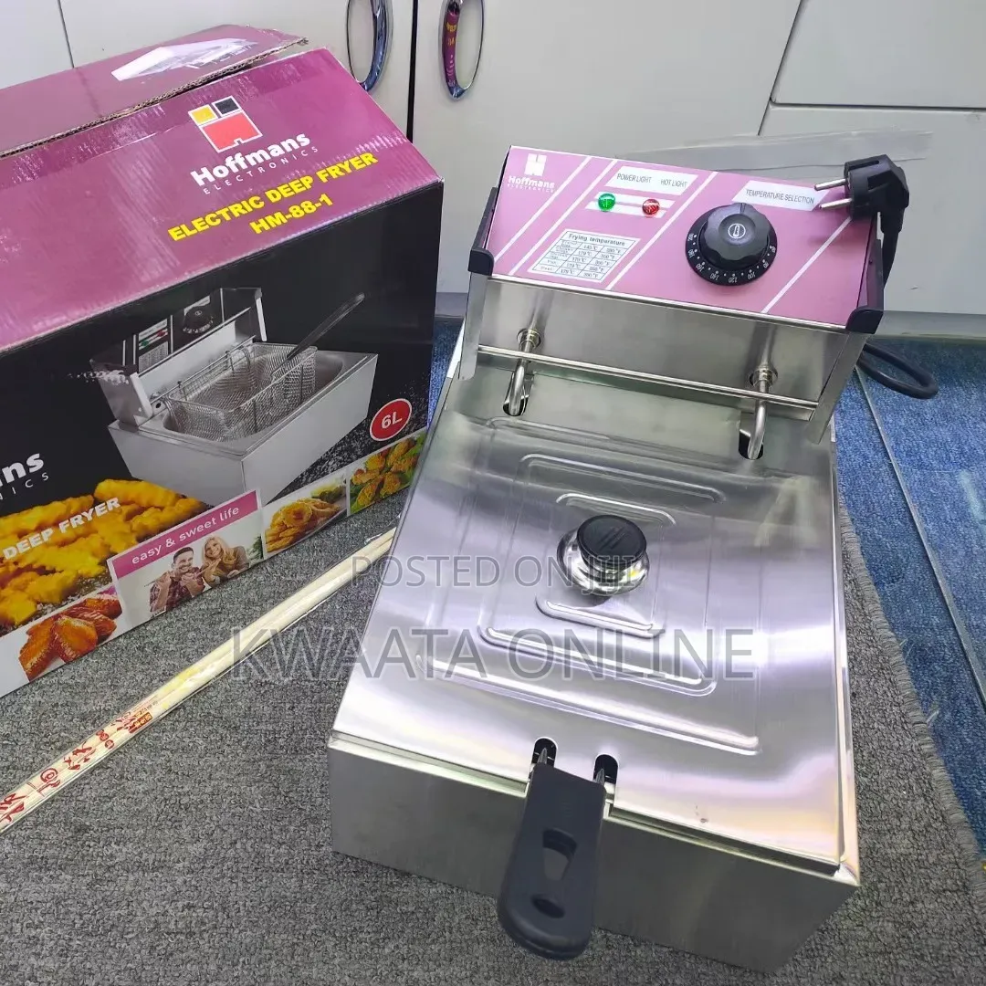 Hoffmans 6L Electric Deep Fryer Commercial With Basket Lid, 2000w