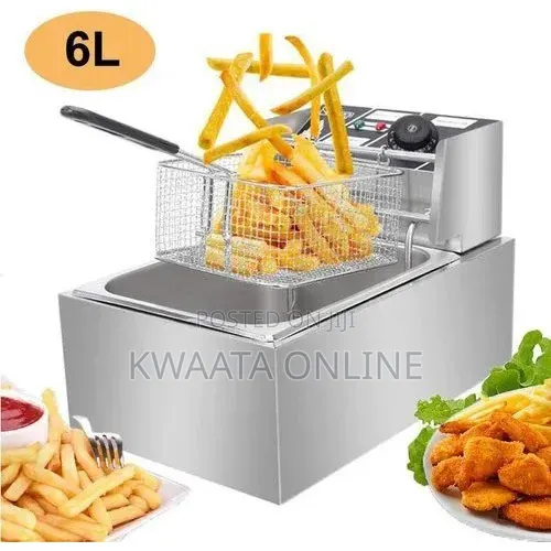 Hoffmans 6L Electric Deep Fryer Commercial With Basket Lid, 2000w