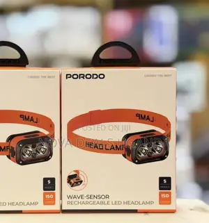 Porodo Wave-Sensor Rechargeable LED Head Lamp, 5×Lighting Modes