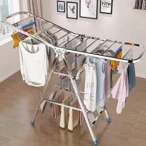 Heavy-Duty, 3-Tier Foldable Stainless Steel Clothes Drying Rack