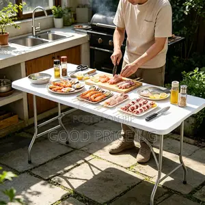 White Plastic Folding Table