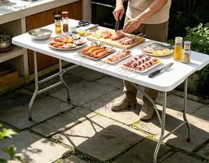 White Plastic Folding Table