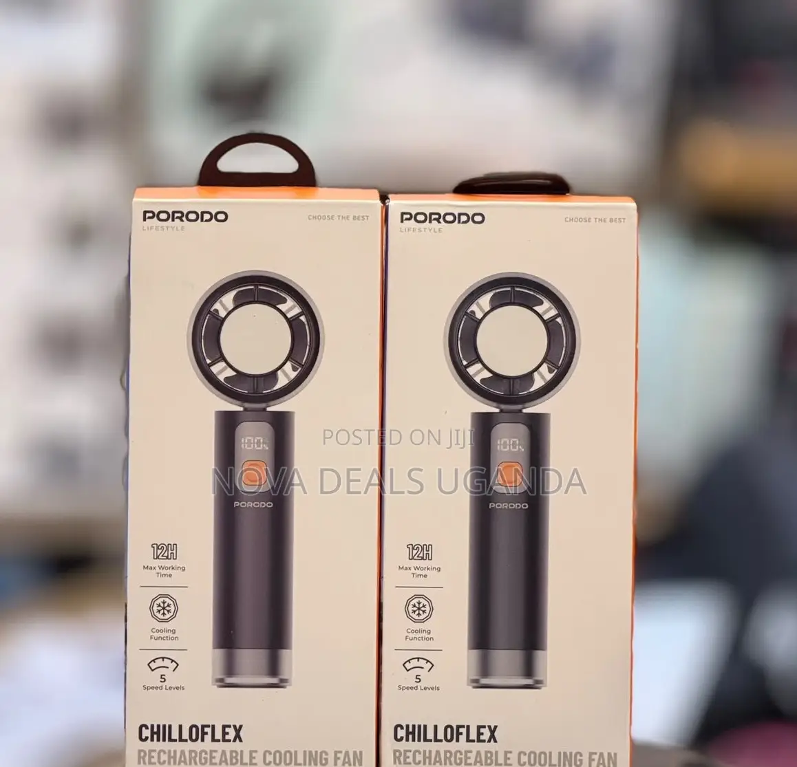 Porodo Lifestyle Chillo Flex Rechargeable Portable Handheld Turbo Fan