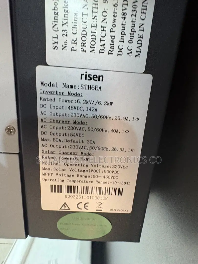 Risen STH6EA 6.2kVA Solar Inverter With Built-in MPPT