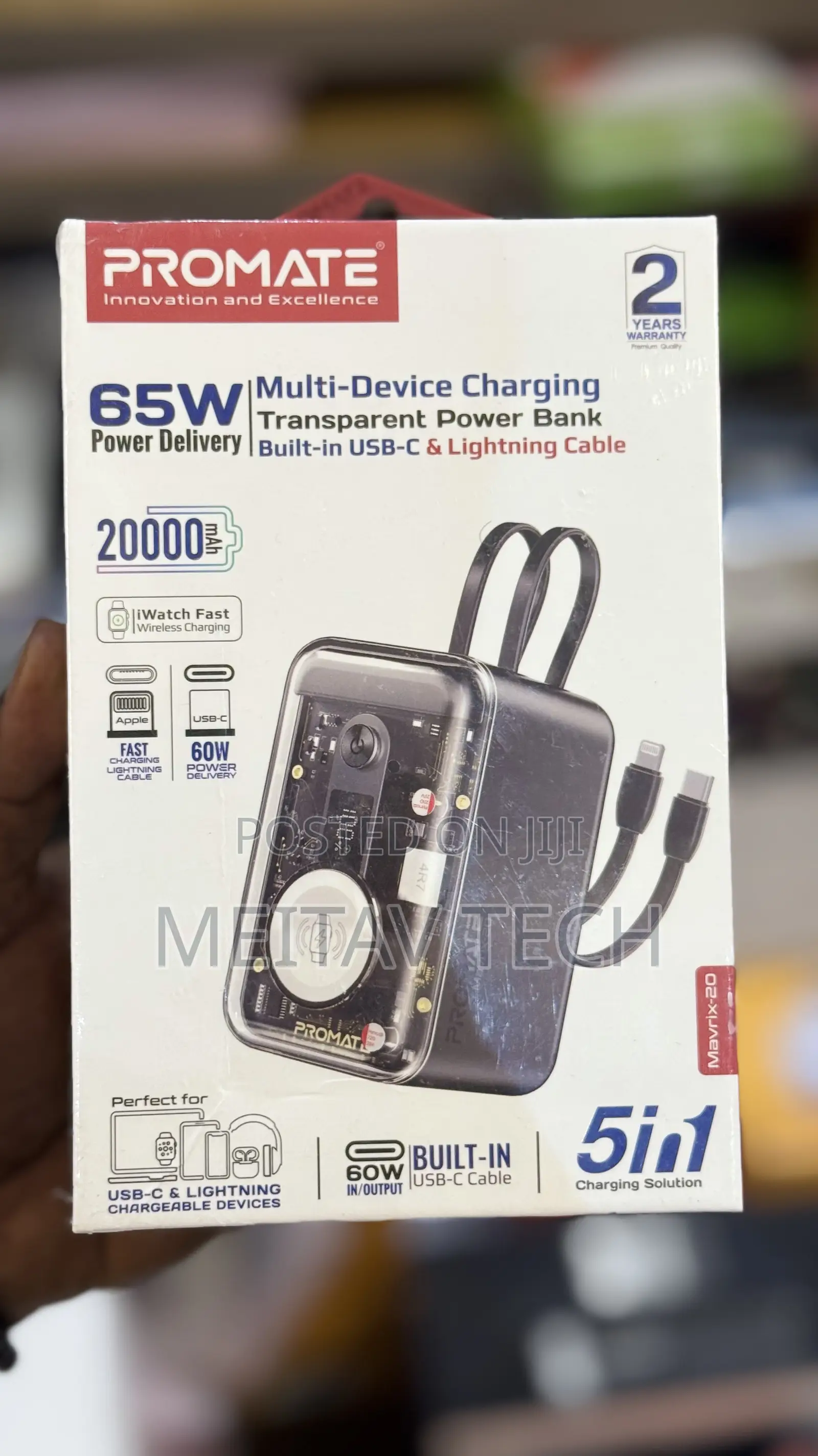 Promate 5in1 20000mah Power Bank 65W