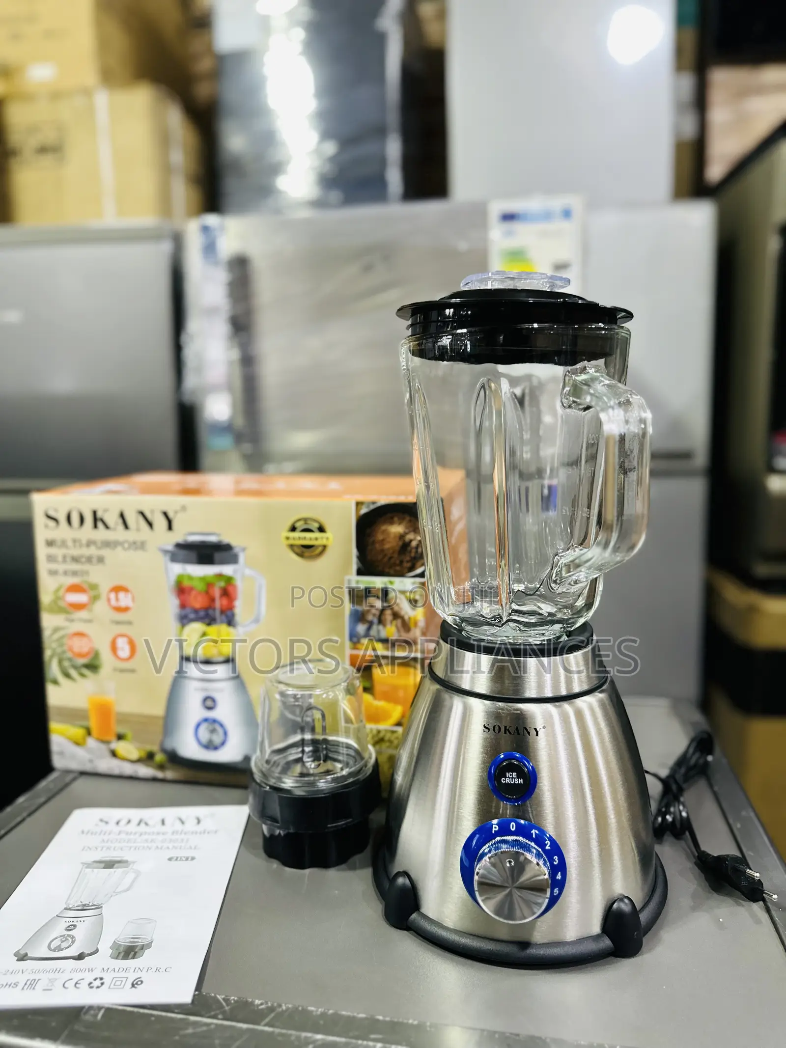 SOKANY 2in1 Blender With Glass Jar