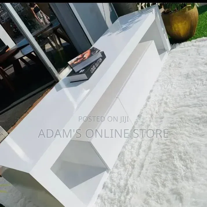 White TV Stand Unit Classic Unique for 100inches and Below
