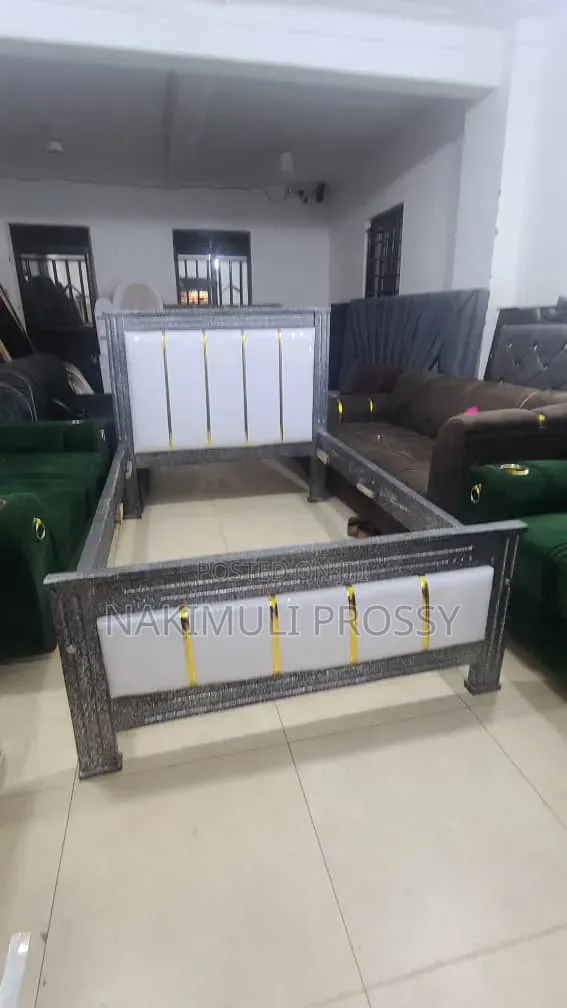 4by6 White and Gray Bed With Stickers