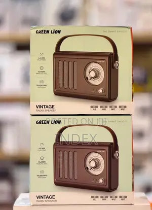 Green Lion Vintage Radio Speaker With Bluetooth, USB Flash, Aux, FM Ra