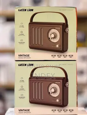 Green Lion Vintage Radio Speaker With Bluetooth, USB Flash, Aux, FM Ra