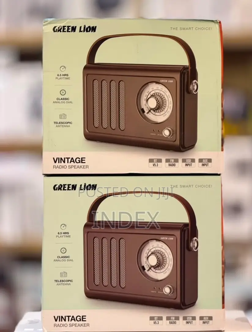 Green Lion Vintage Radio Speaker With Bluetooth, USB Flash, Aux, FM Ra