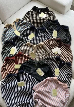 Cath Vertical Striped Polo Shirts