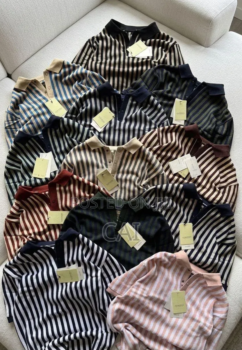 Cath Vertical Striped Polo Shirts