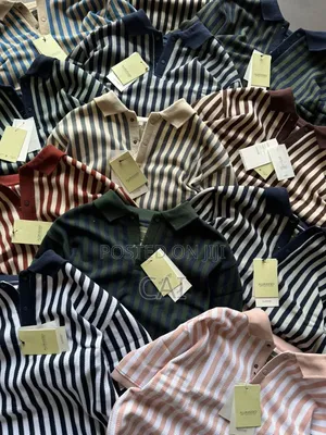 Cath Vertical Striped Polo Shirts