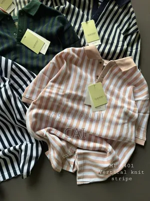 Cath Vertical Striped Polo Shirts
