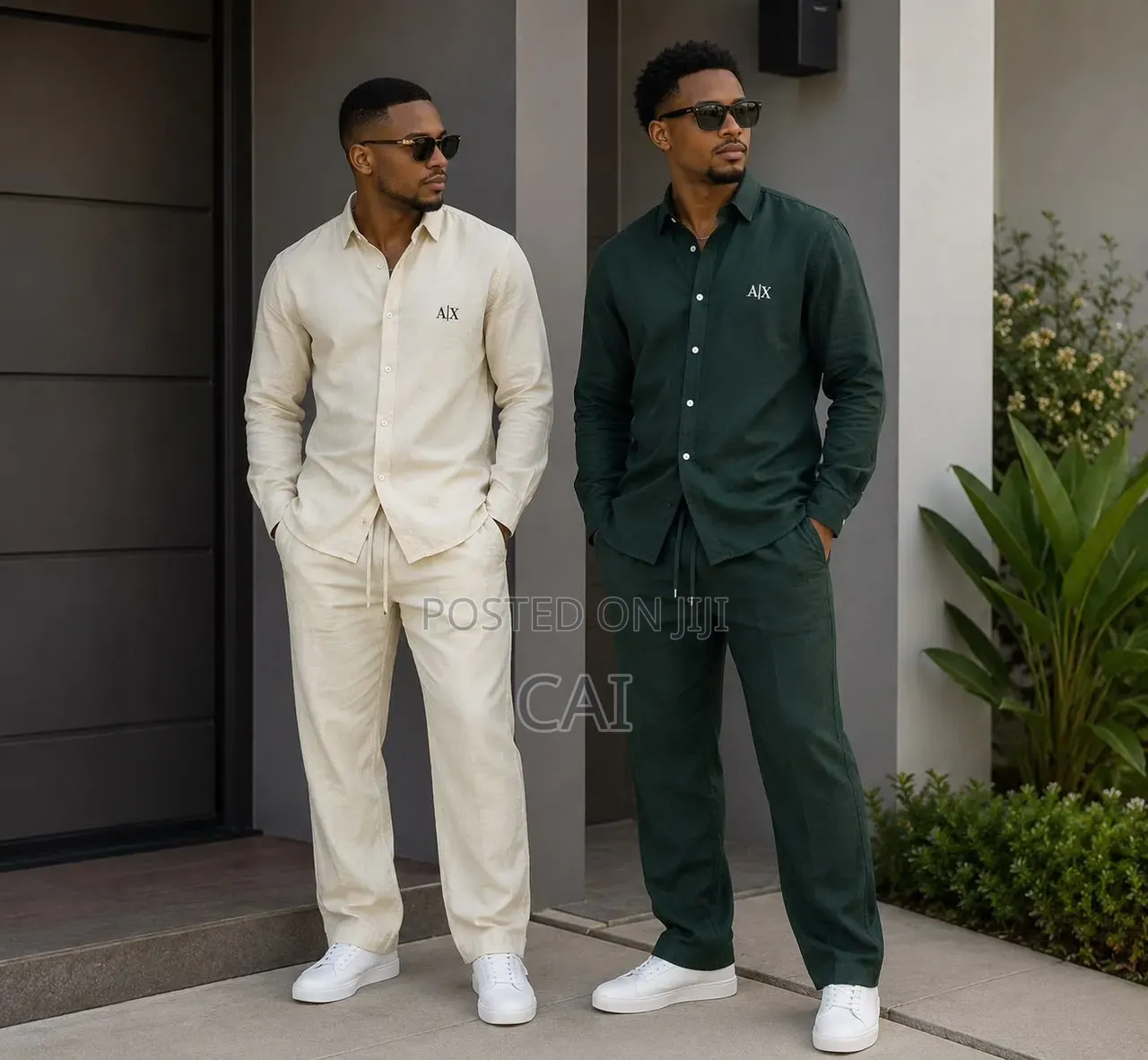 Armani Exchange Linen Two Piece Set