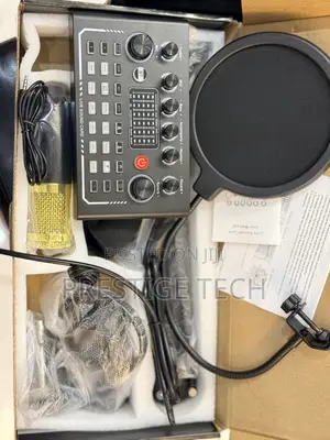 F009 Live Sound Card Set With Microphone, Bluetooth Audio Mixer