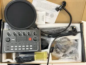 F009 Live Sound Card Set With Microphone, Bluetooth Audio Mixer