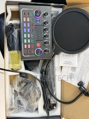 F009 Live Sound Card Set With Microphone, Bluetooth Audio Mixer