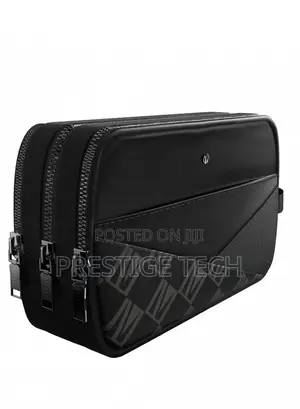 Levelo Poche Pouch Bag With LVL Signature Logo, 3 Zippers