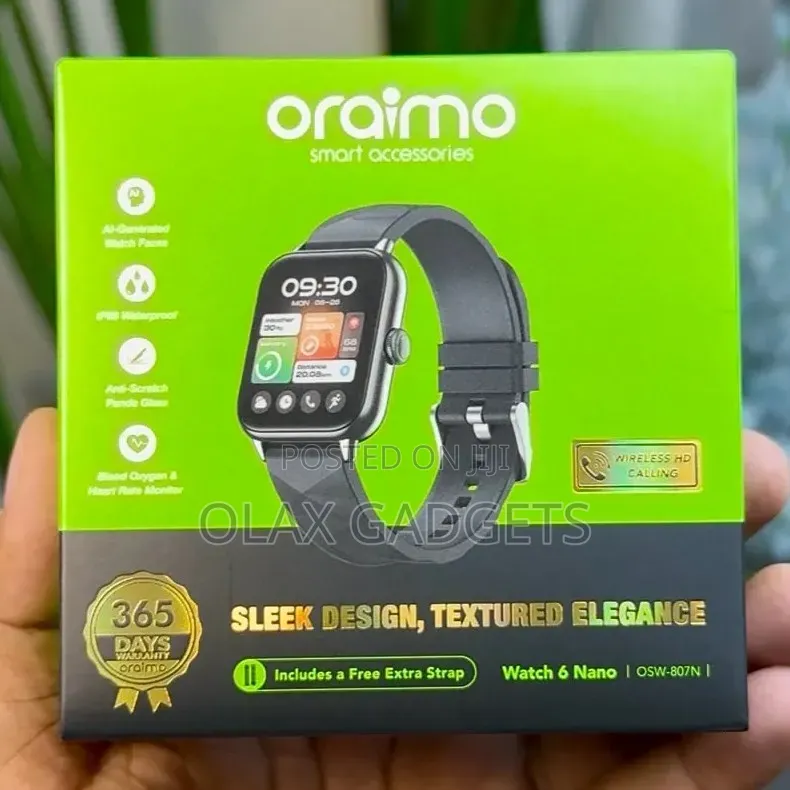 Oraimo Watch 6 Nano Bluetooth Calling, Sports N Fitness Smartwatch