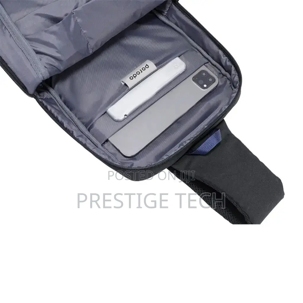 Porodo Cross Body Sling Bag With Fingerprint Lock, Supports Tablets