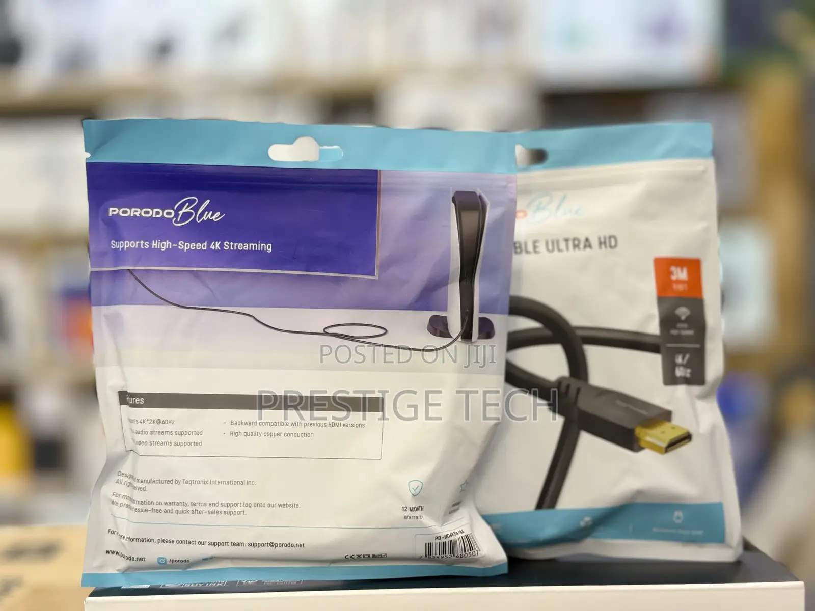 Porodo 3m 60Hz HDMI to HDMI Cable Ultra HD 3 Metre / 9.8ft
