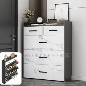 Modern Marble Color 4 Tier Shoe Cabinet