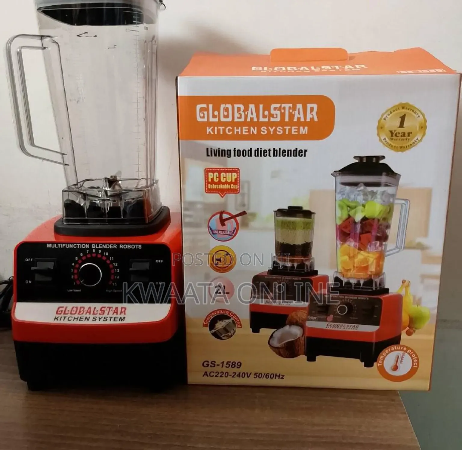 2L Globalstar Heavy Duty Commercial Living Food Diet Blender (GS-1589)