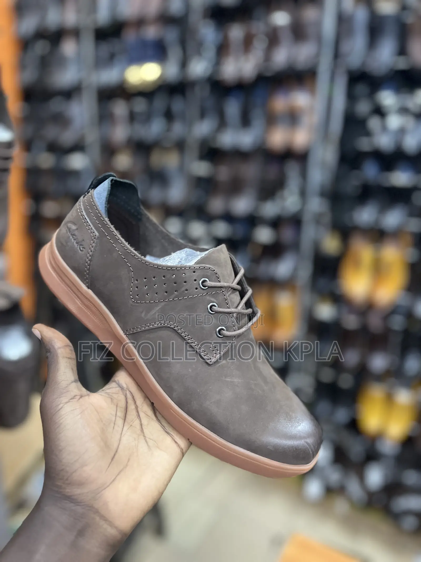 Original Clarks Men’s Brown Leather Casual Shoes Low-Top Lace-Up