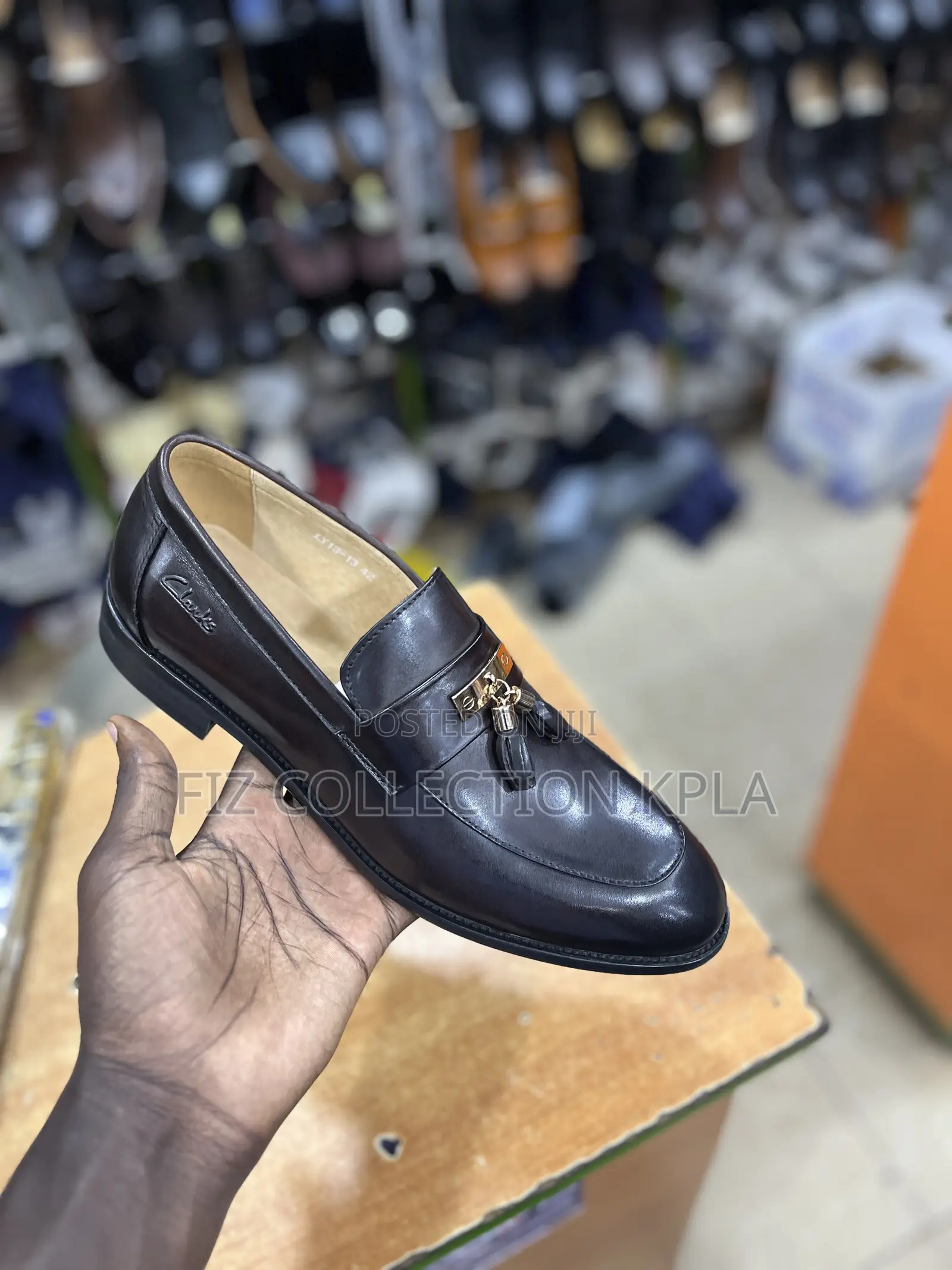 Original Clarks Men’s Black LeatherTassel Loafers ClassicSlip-On Shoes