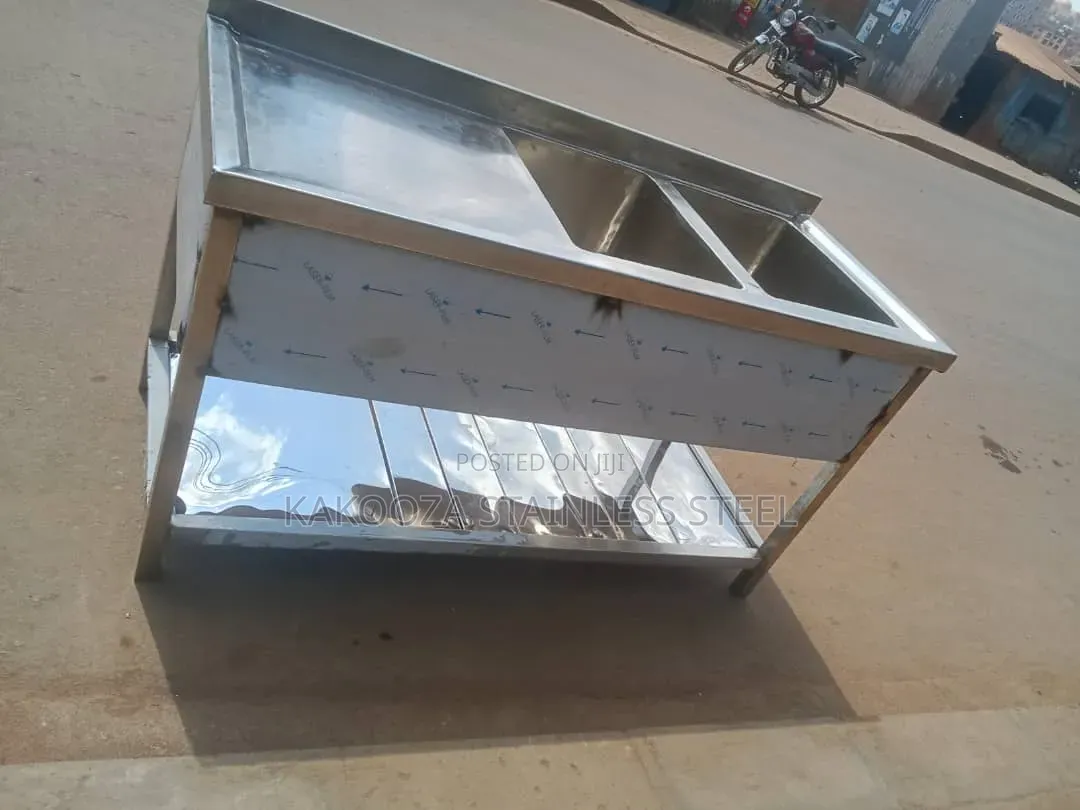 Stainless Sink Double Bowl Single Tray