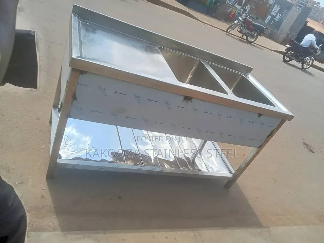 Stainless Sink Double Bowl Single Tray