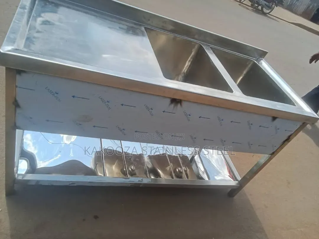Stainless Sink Double Bowl Single Tray