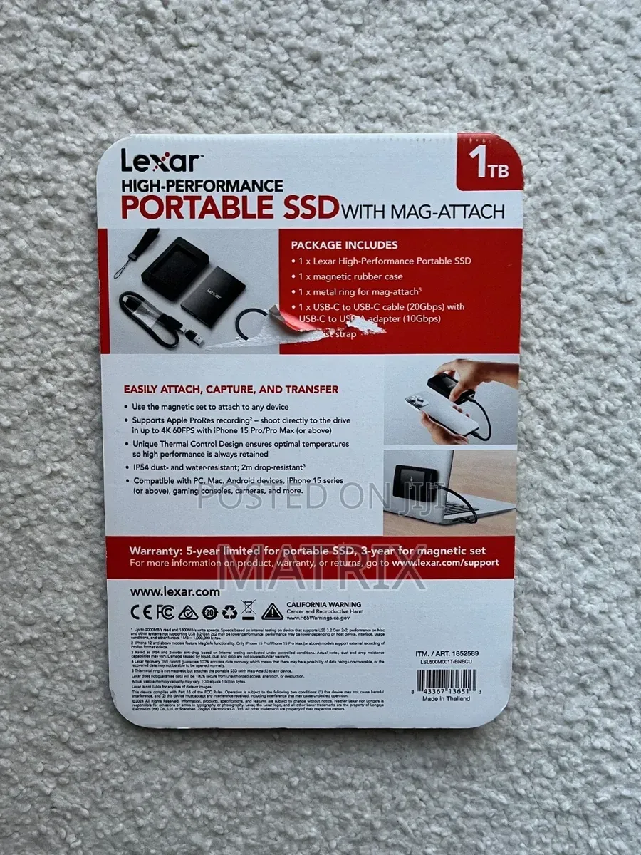 Lexar 1TB Portable External SSD,