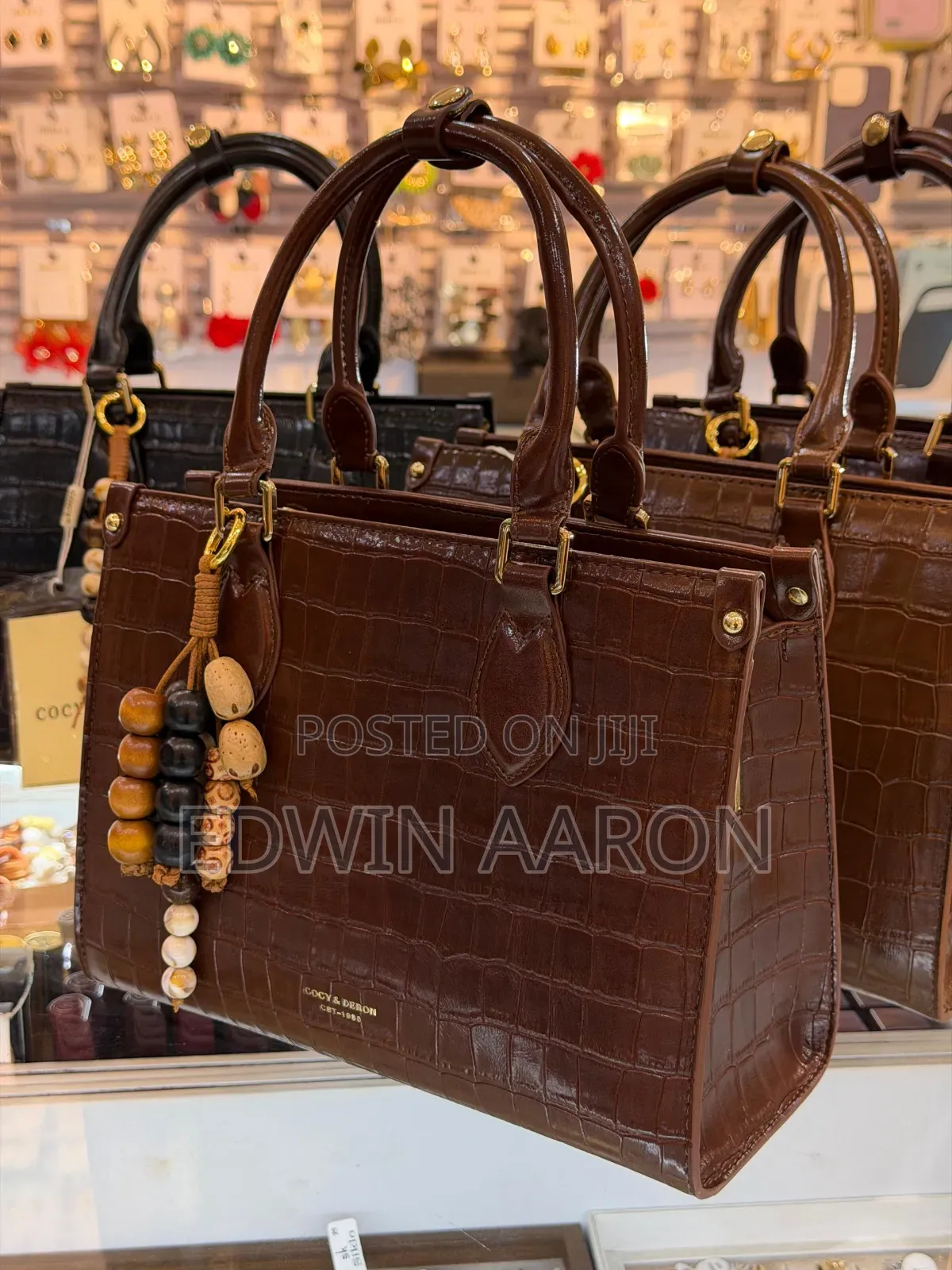 Cocy Deron Crocodile - Print Faux Material Handbags