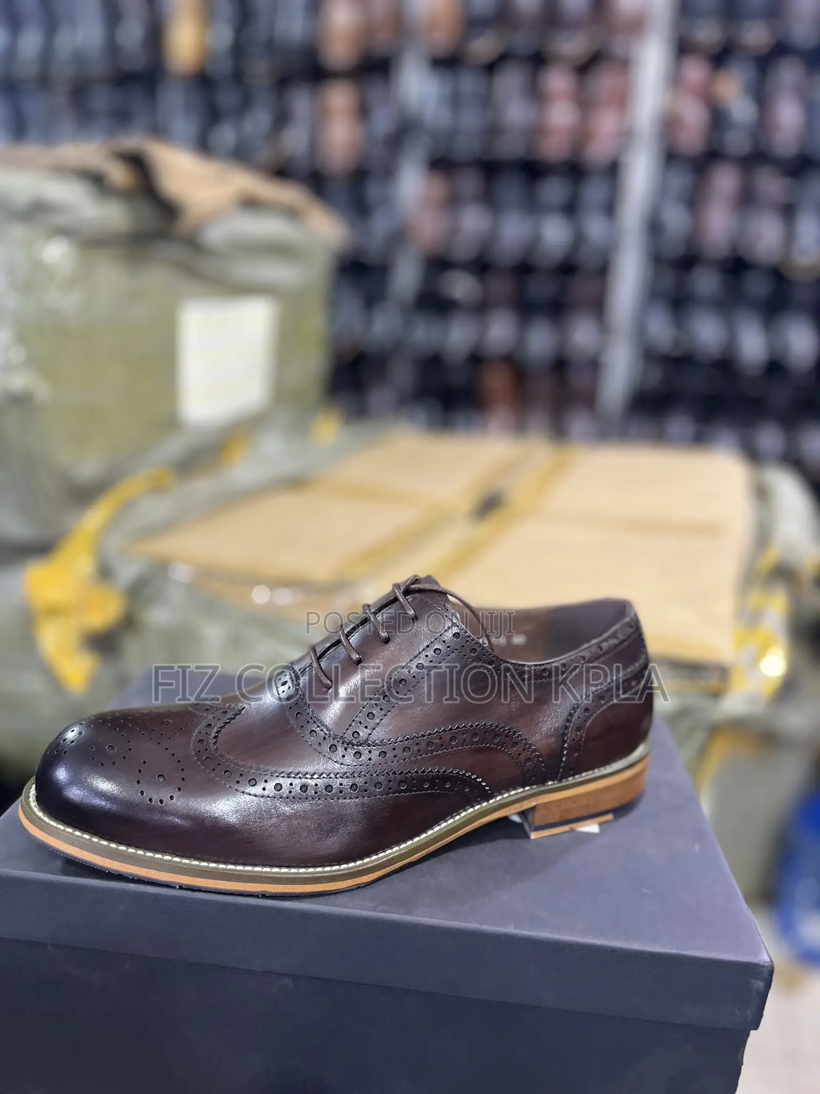 Original Franco Banetti Brown Leather Wingtip Brogue Shoes
