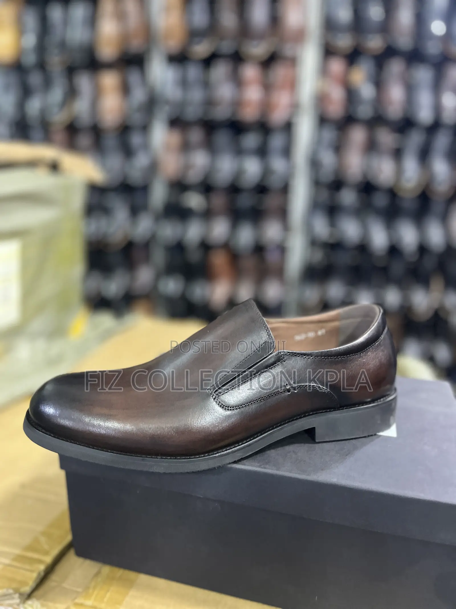 Men’s Original Franco Banetti Brown Leather Formal Slip-on Shoes