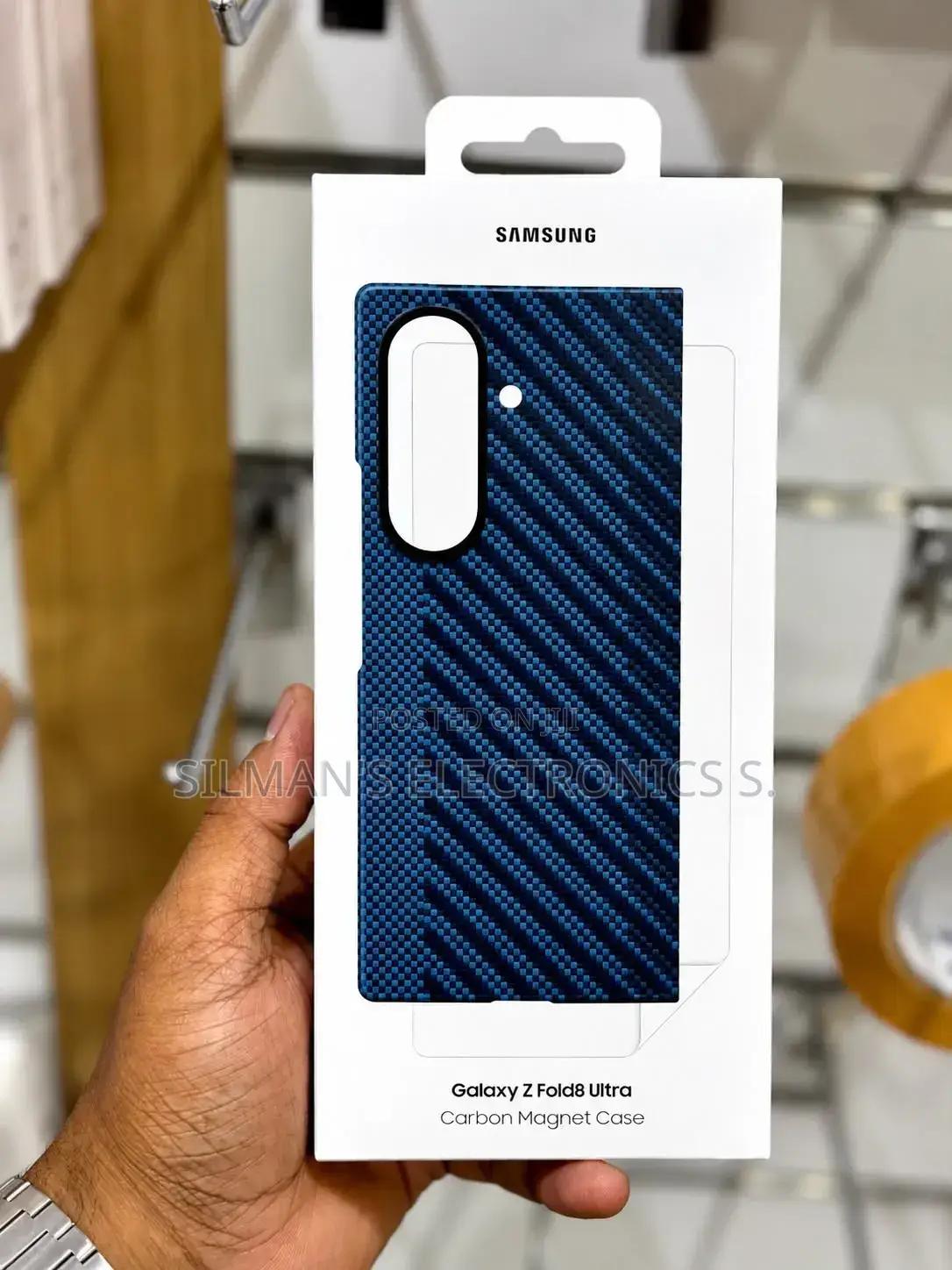 Galaxy Z Fold 8 Ultra Carbon Magnet Case Blue