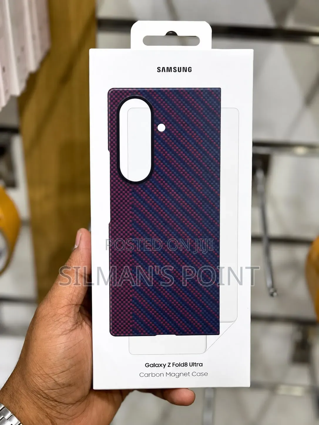 Galaxy Z Fold 8 Ultra Carbon Magnet Case Blue